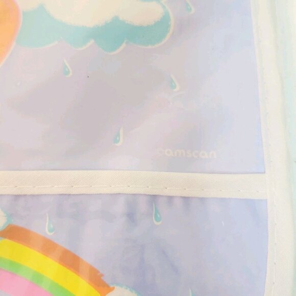 Vtg Bavette Amscan Multi Color Baby Ducks Rainbows Sun Clouds Umbrellas Bib - Picture 4 of 6